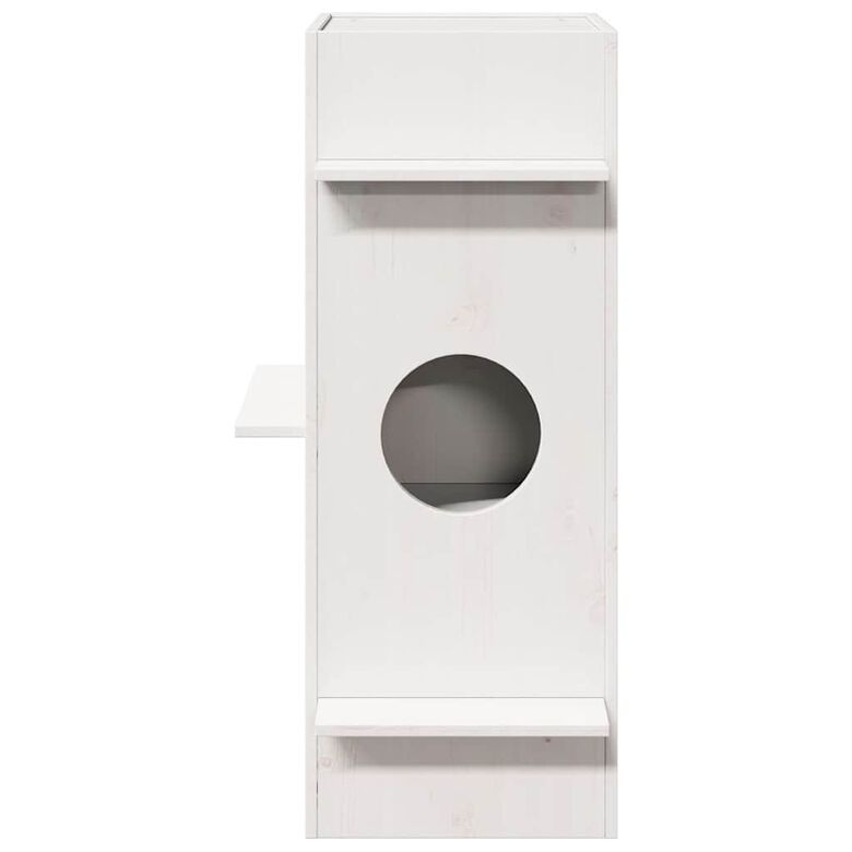 vidaXL Casa de madera maciza pino blanca para gatos thumbnail