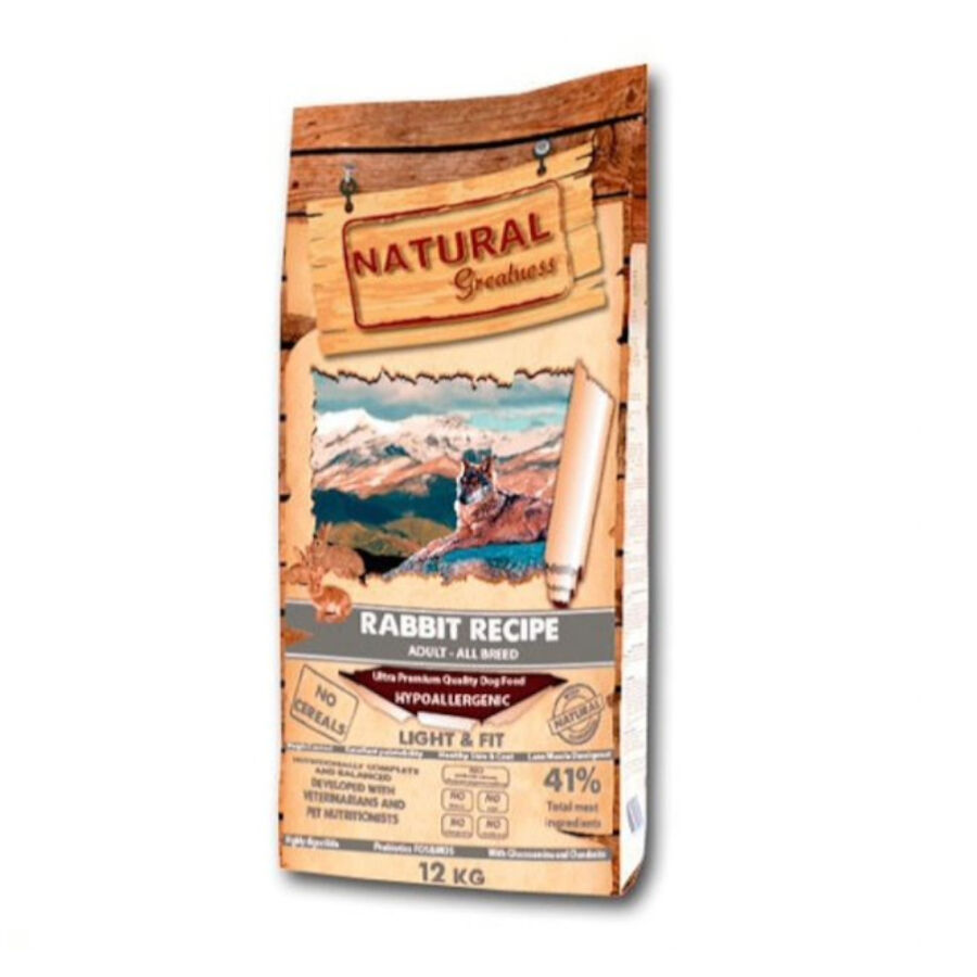 2 kg Natural Greatness Light & Fit Conejo pienso para perros, , large Imagen numero 1