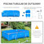 Outsunny Piscina Desmontable Tubular 252x152x65 cm con Depuradora de Cartucho 1200L/H Piscina Rectangular de Exterior para Adultos y Niños 2163L Azul, , large indicador imagen numero 9