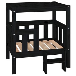 VidaXL Estructura cama elevada de madera negra para perros