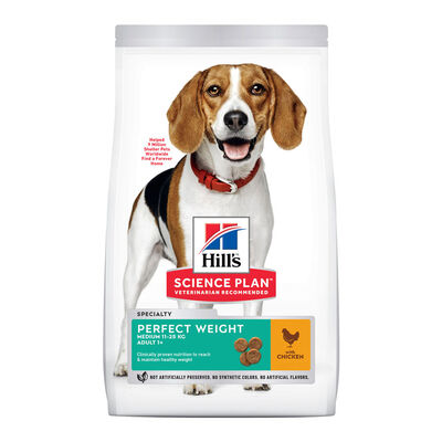 Hill's Medium Adult Science Plan Perfect Weight Pollo pienso para perros