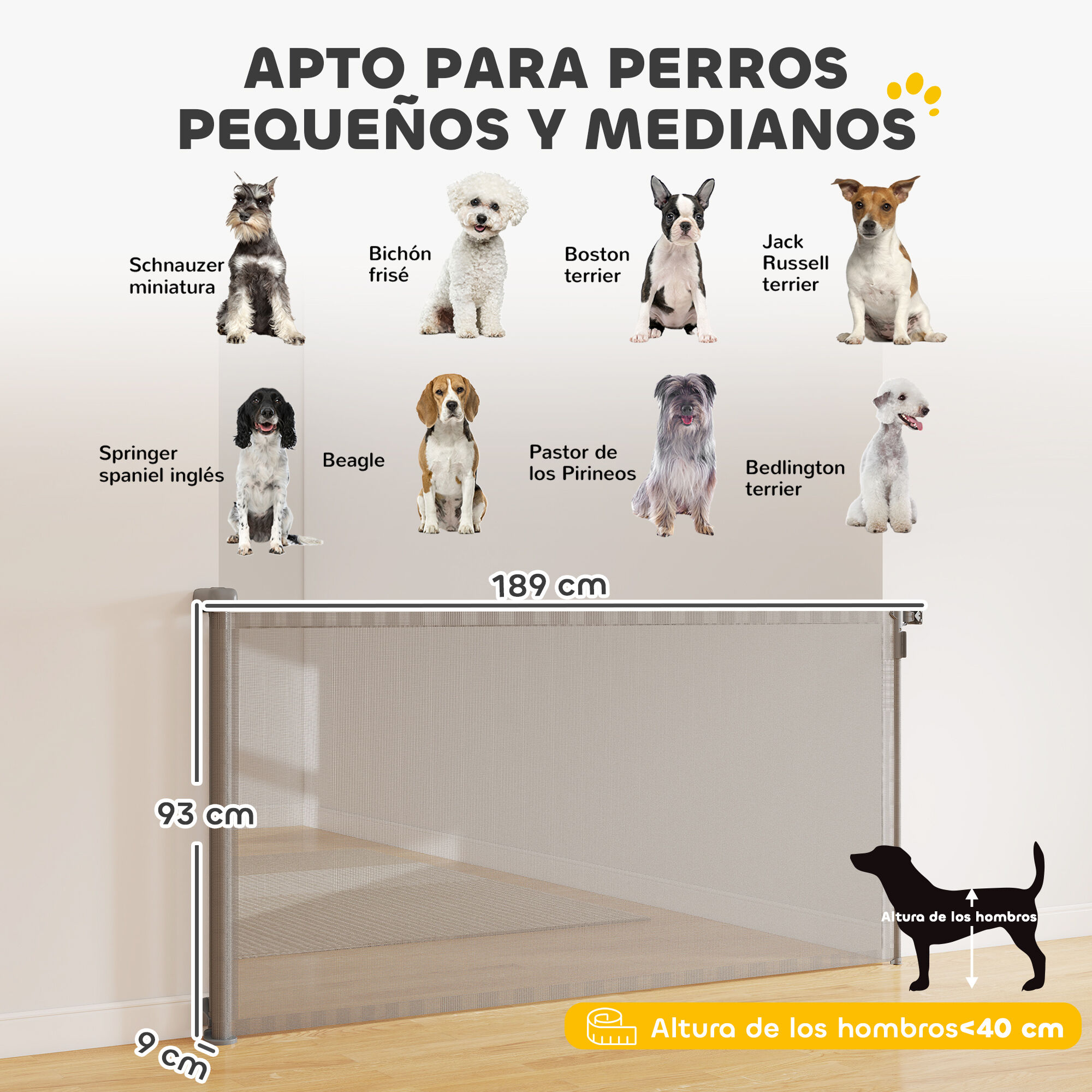 PawHut Barrera para Perros Gris, , large Imagen numero 7