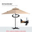Outsunny Sombrilla de Jard&iacute;n 300x300 cm Parasol de Aluminio con Manivela Poste Giratorio 360&deg; Doble Techo Inclinable en 6 Posiciones y Base Cruzada Incluida Caqui, , large indicador imagen numero 5