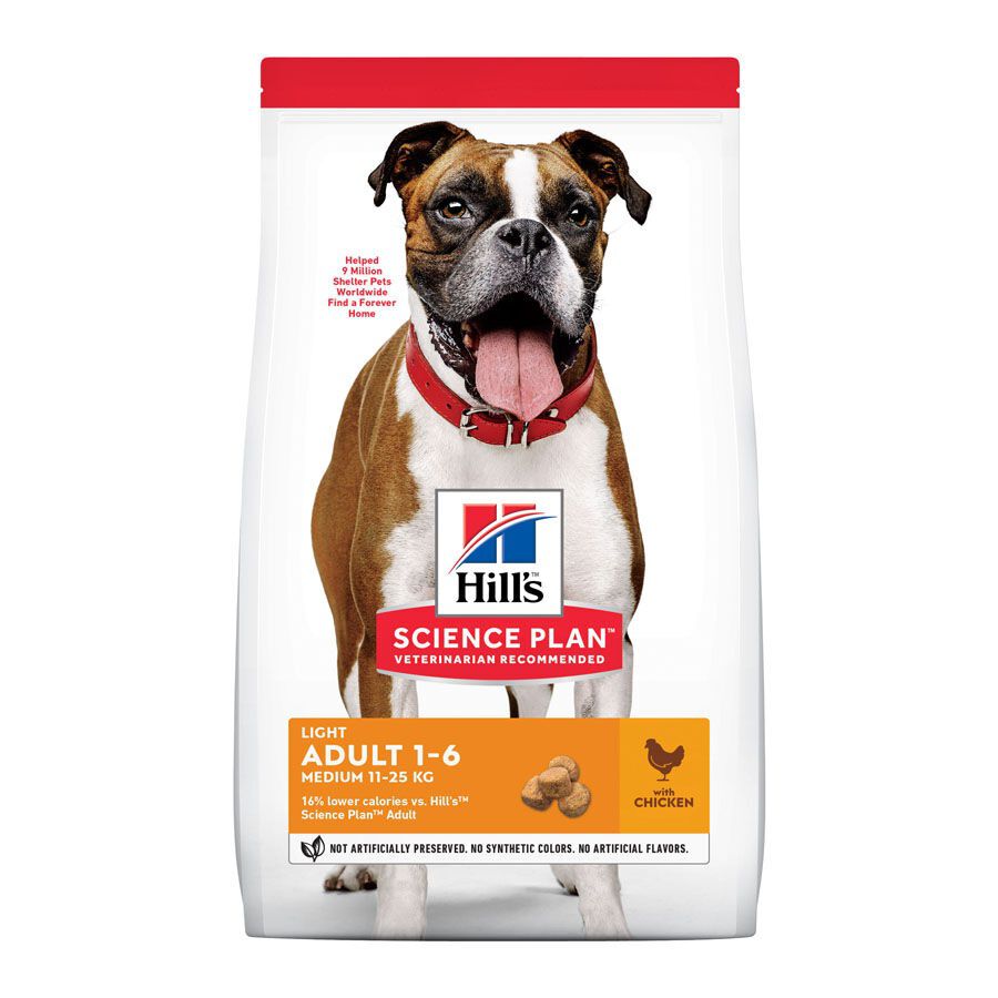 Hill&#039;s Science Plan Adult Light Medium Pollo pienso para perros thumbnail