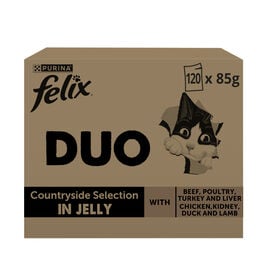 Felix Duo Mix Carne Gelatina sobre para gatos