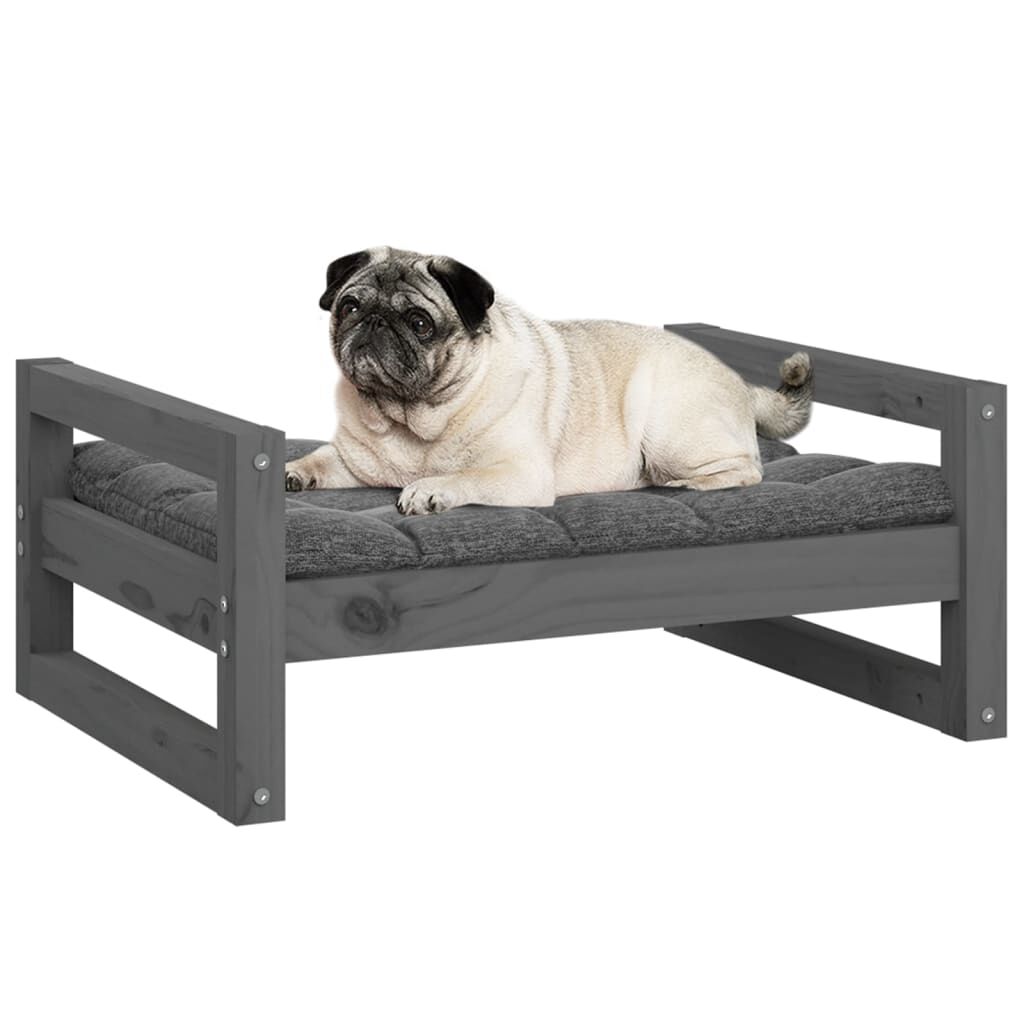 VidaXL Estructura fina cama de madera gris para perros thumbnail