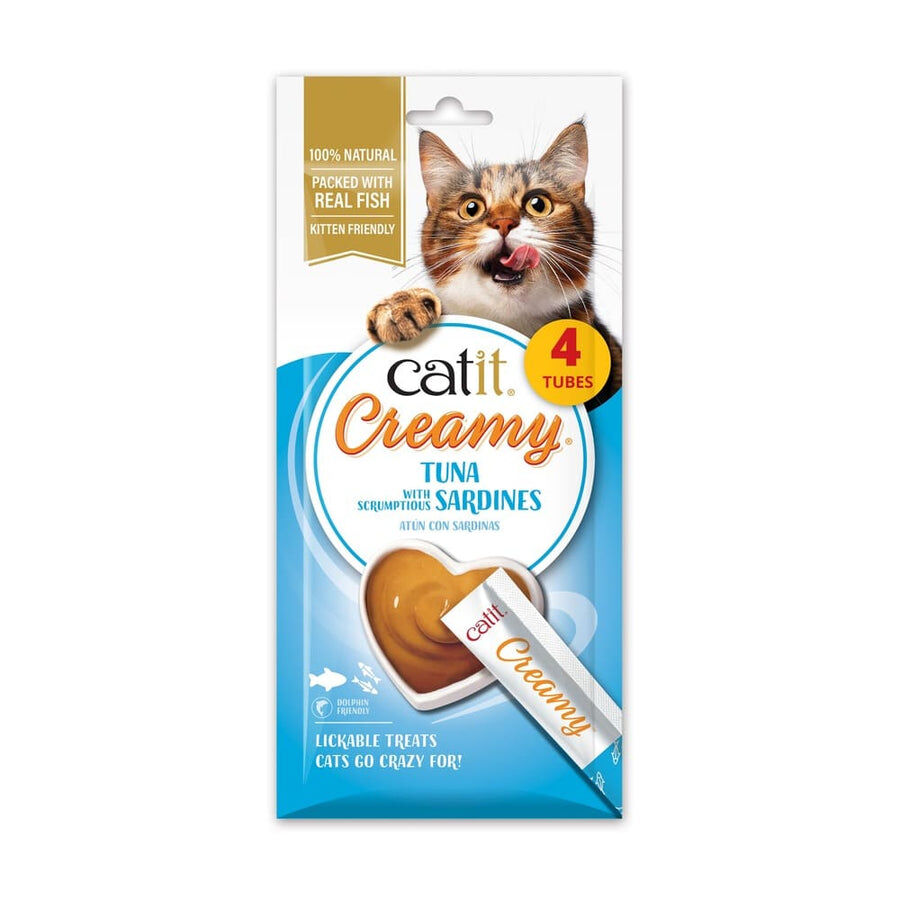 Snacks cremosos para gatos Catit Creamy &ndash; 4 Tubos At&uacute;n y Sardina, 4x10g, , large Imagen numero 1