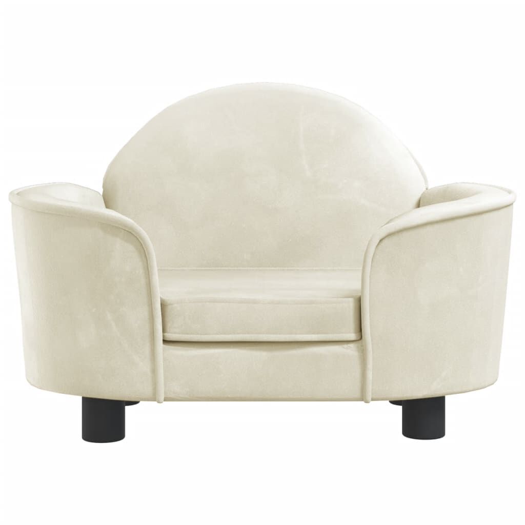 vidaXL Cama para perros de terciopelo crema 66x40x45 cm, , large Imagen numero 2