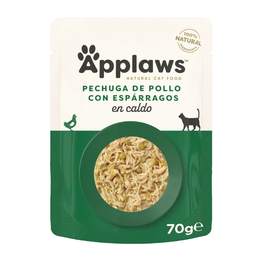 70 g Applaws Pollo y Esp&aacute;rragos sobre para gatos, , large Imagen numero 1