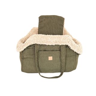 Pet and Co Bolso Portador De Mascotas Lona Verde Oliva Oscuro Lucky Perros