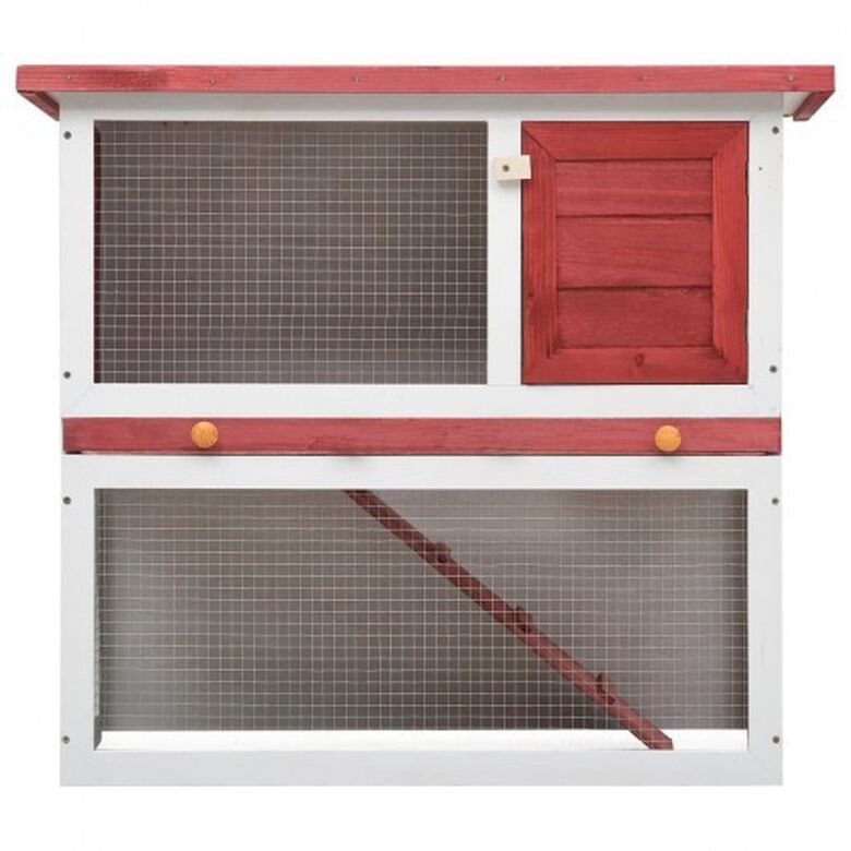 Conejera de exterior con puerta para conejos color Rojo thumbnail