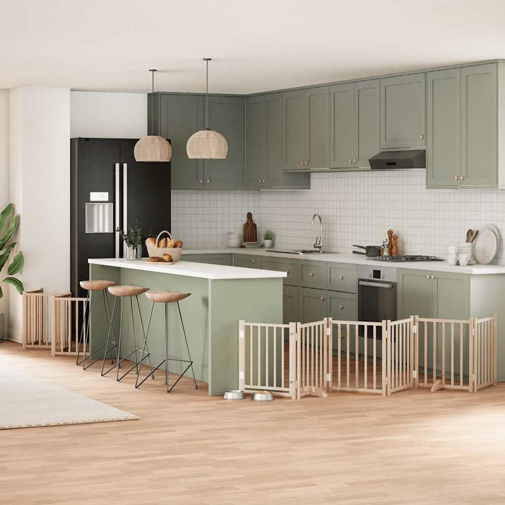 vidaXL Puerta para Perros Plegable Paneles Puerta de Seguridad Madera de &Aacute;lamo, , large Imagen numero 7