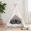 vidaXL Tienda de campa&ntilde;a para mascotas con coj&iacute;n Blanco Poli&eacute;ster Teepee gatos, , large indicador imagen numero 3
