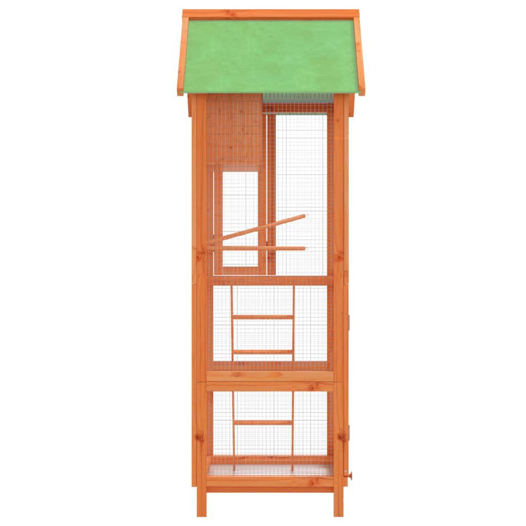 VidaXL Pajarera vertical con escaleras y palillos de madera marrón y verde para Pájaros thumbnail