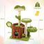 COSTWAY Árbol para Gatos de Bosque, Torre Multinivel con Condominio de Tronco, Percha Floral Acolchada, Rascador de Sisal y Juguetes, Centro de Actividades para Gatitos y Adultos, Verde + Marrón, , large indicador imagen numero 2