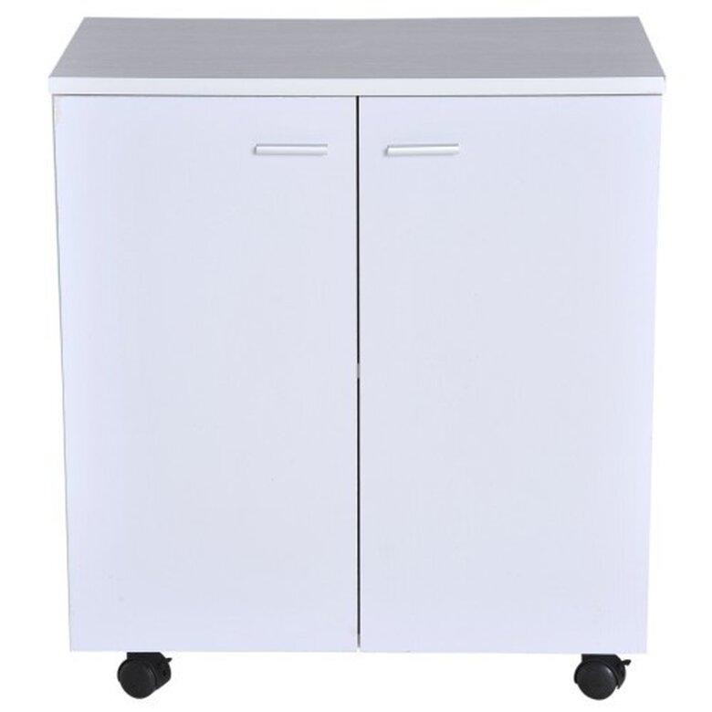 Mesa de armario con ruedas y puertas Homcom color Blanco, , large image number null