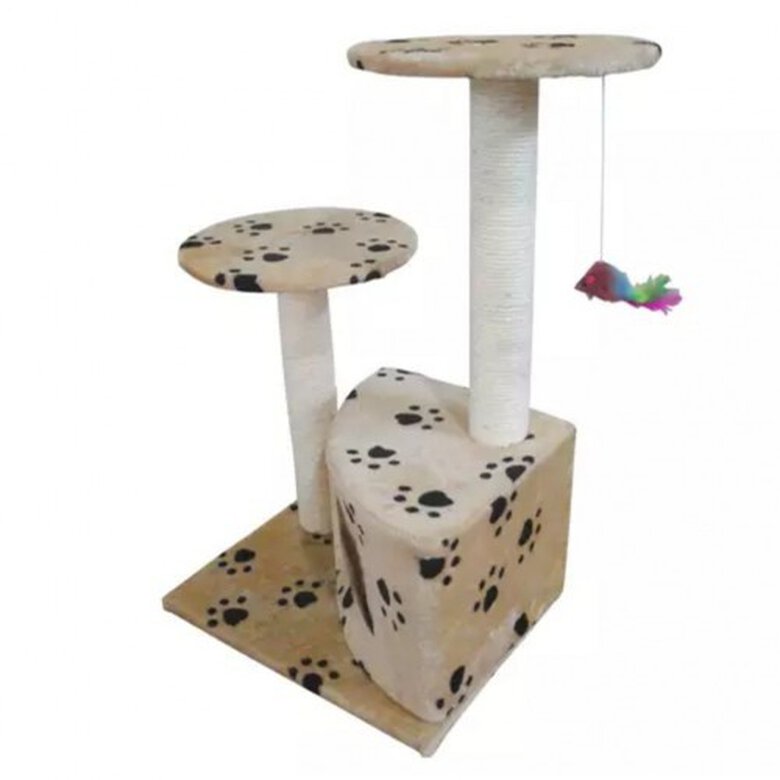 Rascador gimnasio para gatos color Beige Huellas, , large image number null