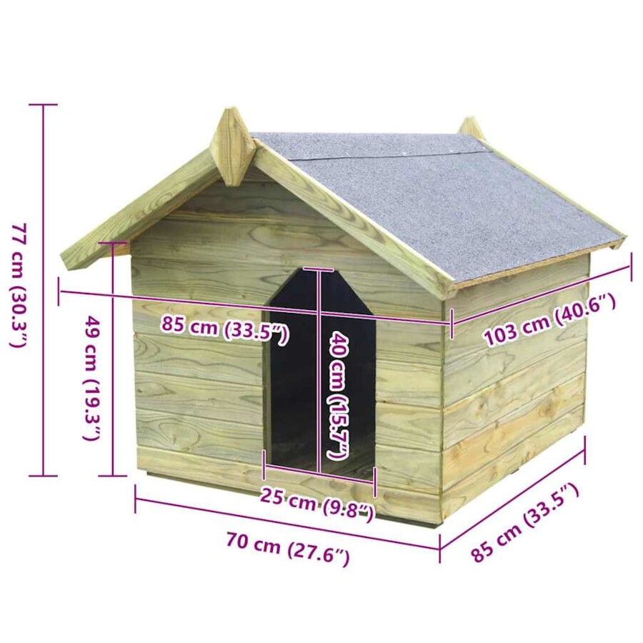 Vidaxl caseta de madera para perros thumbnail