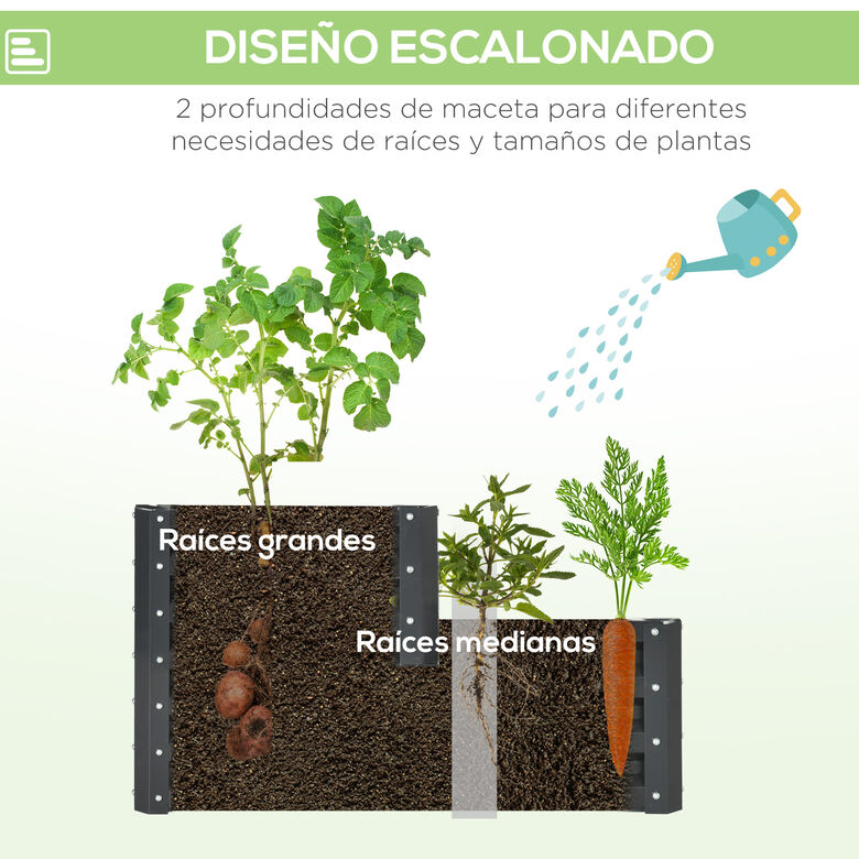 Outsunny Jardinera Gris Oscuro thumbnail