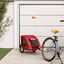 VidaXL Remolque de bicicleta mascotas hierro tela Oxford rojo, , large indicador imagen numero 2
