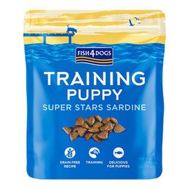 Fish4Dogs Snack de entrenamiento para cachorros – Superstars Sardina 150 g (pack de 10)