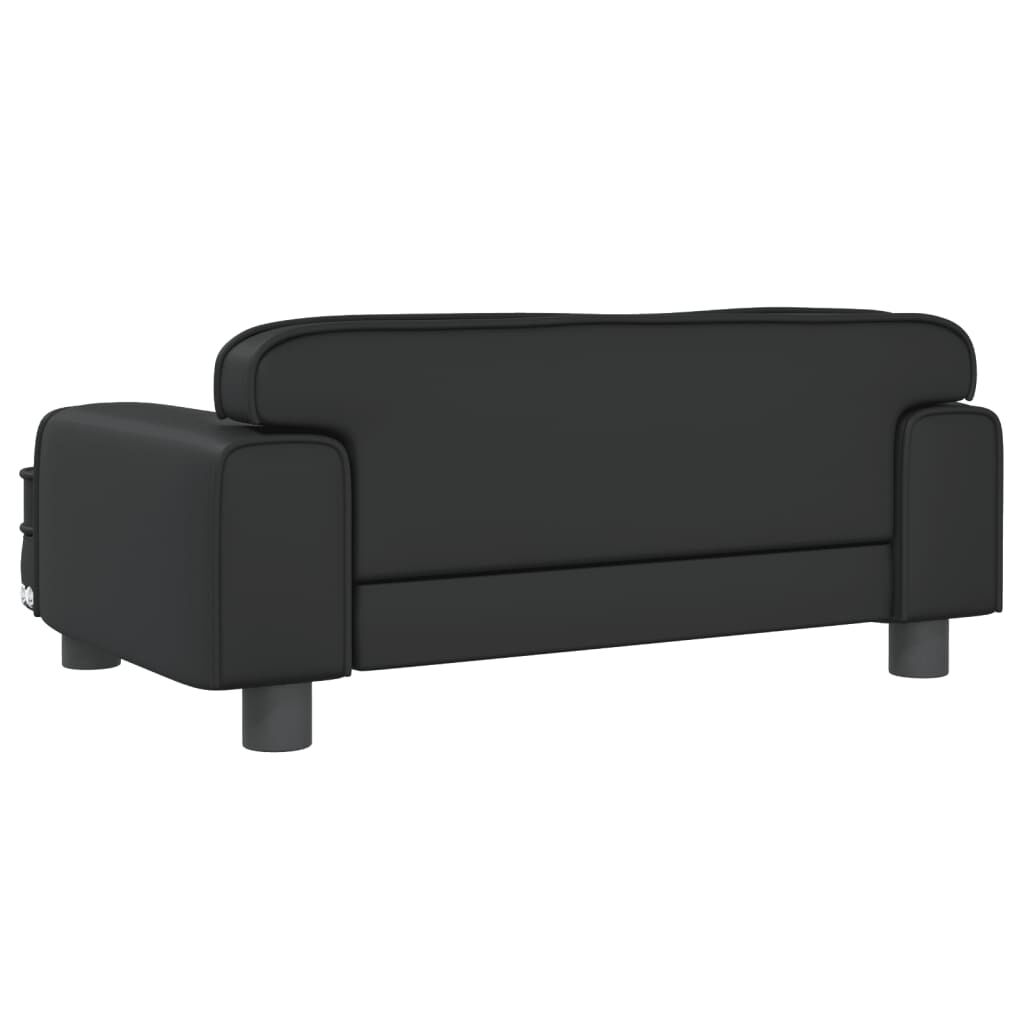 vidaXL Cama para perros de cuero sint&eacute;tico negra 90x53x30 cm, , large Imagen numero 8