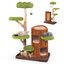 COSTWAY Árbol para Gatos Multinivel, Torre de Dos Niveles con Postes de Rascado y Panel de Sisal, Perchero Superior y Plataformas Redondas, Juguete Colgante, Muebles para Gatos con Poste de Madera Natural, , large indicador imagen numero 1