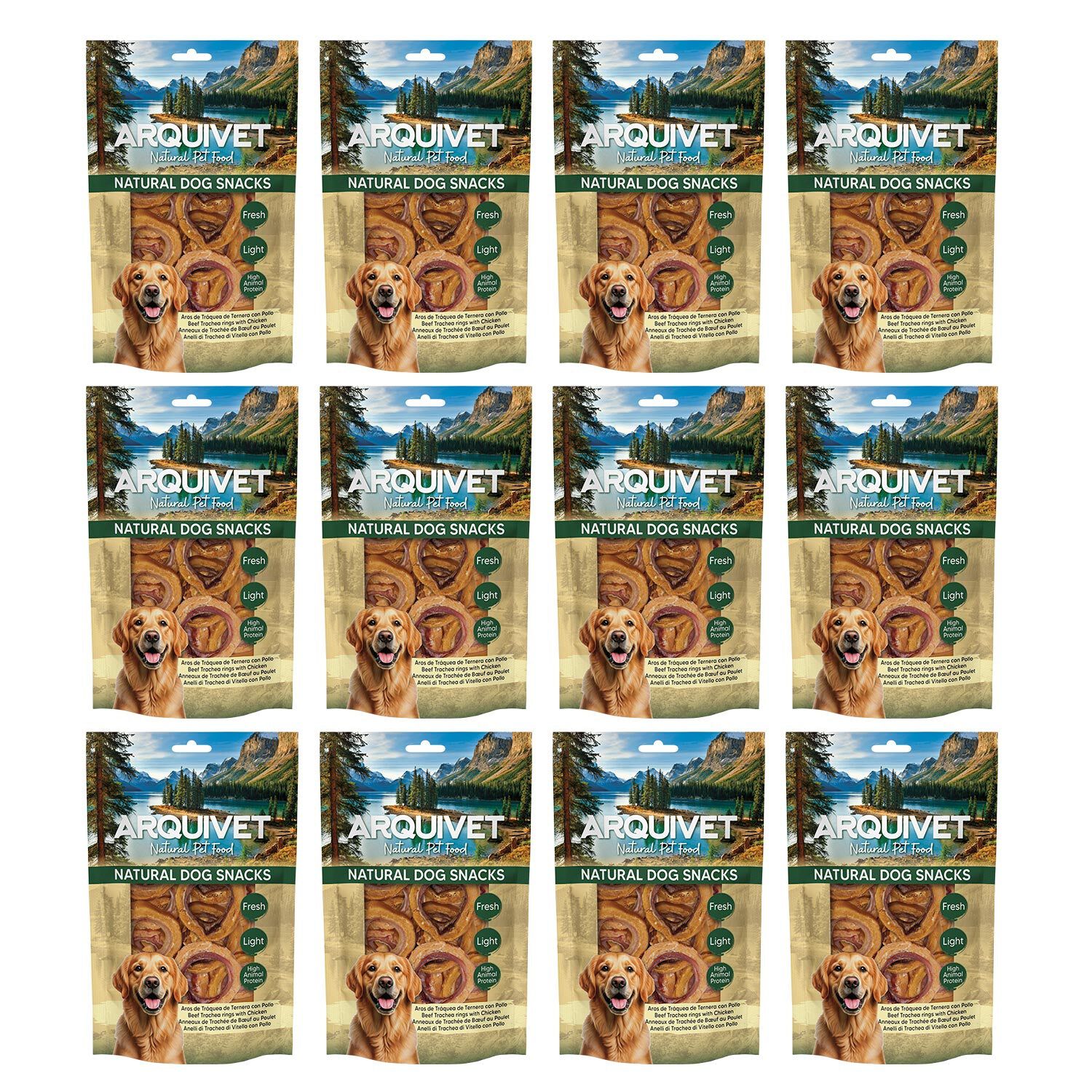 Snacks para perro (Pack de 12) - Aros de tr&aacute;quea de ternera con pollo 100gr, Natural Dog Snacks - Arquivet, , large Imagen numero 3