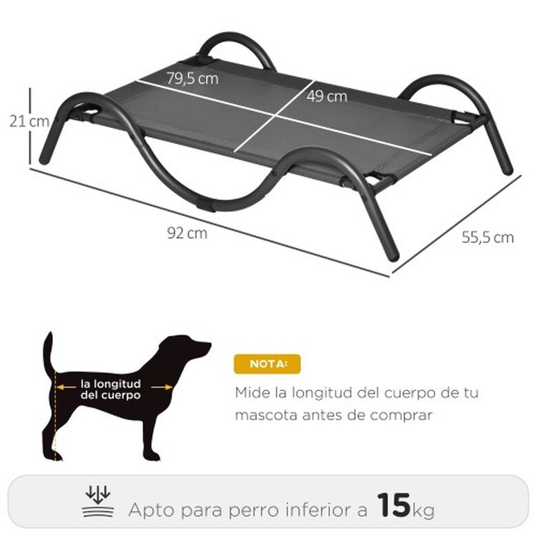 Pawhut cama elevada gris para perros pequeños y medianos, , large image number null