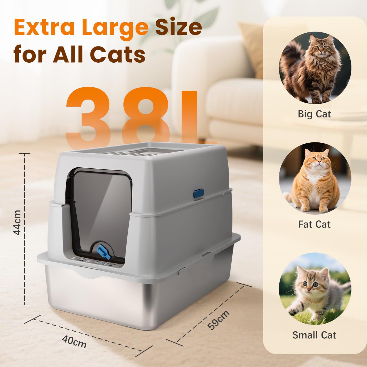 Nobleza Arenero Acero para Gatos thumbnail