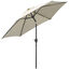 Outsunny Sombrilla para Jardín Ø260x235 cm Parasol de Aluminio con Reclinable con Manivela y 6 Varillas para Terraza Exterior Balcón Crema, , large indicador imagen numero 1