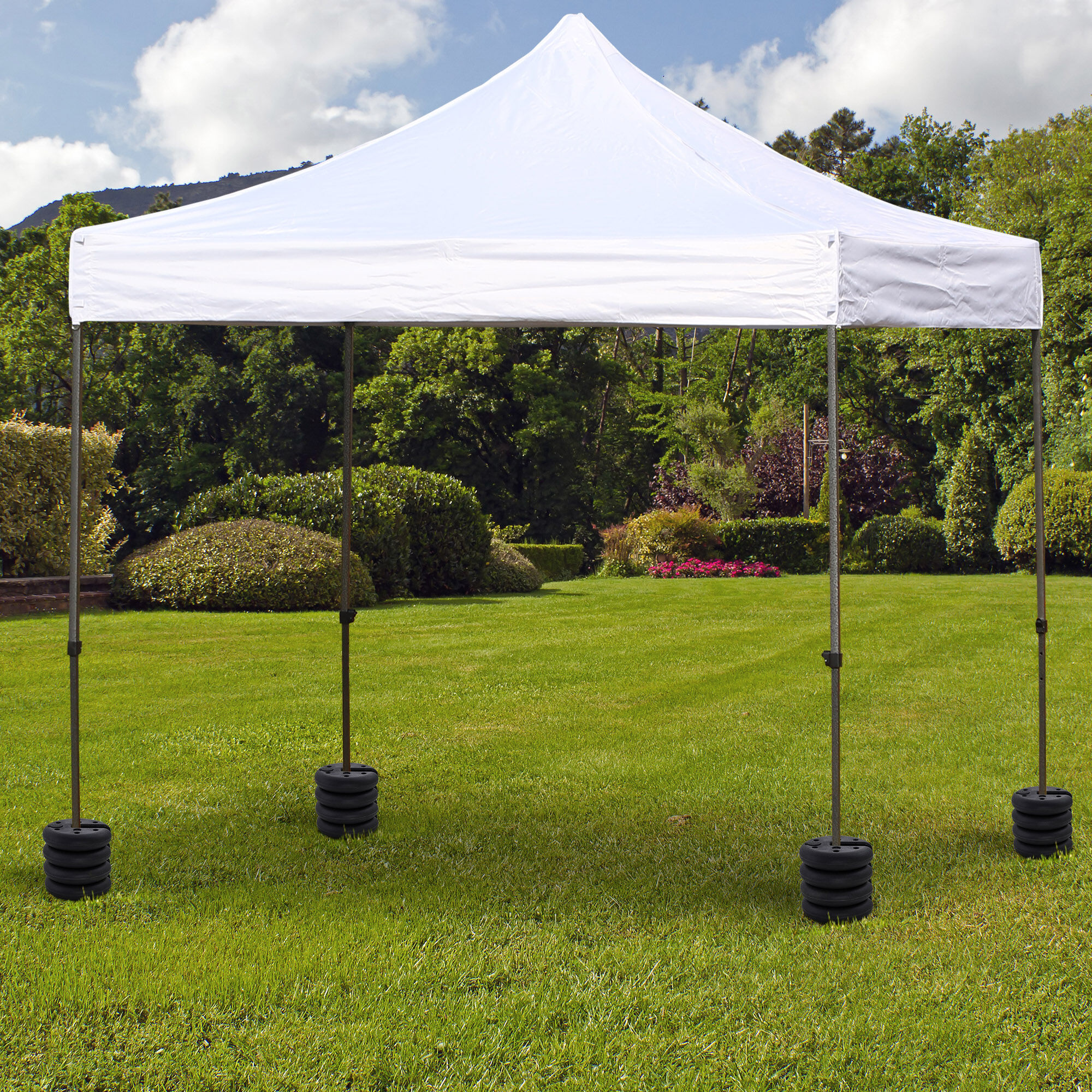 Outsunny Juego de 4 Pesos para Gazebo Rellenable Arena Cemento Base Peso Parasol Pie de Soporte para Carpa Base ponderada &Phi;25x6 cm, , large Imagen numero 2