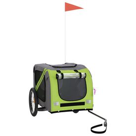 Vida XL Remolde de Bicicleta Verde para perros