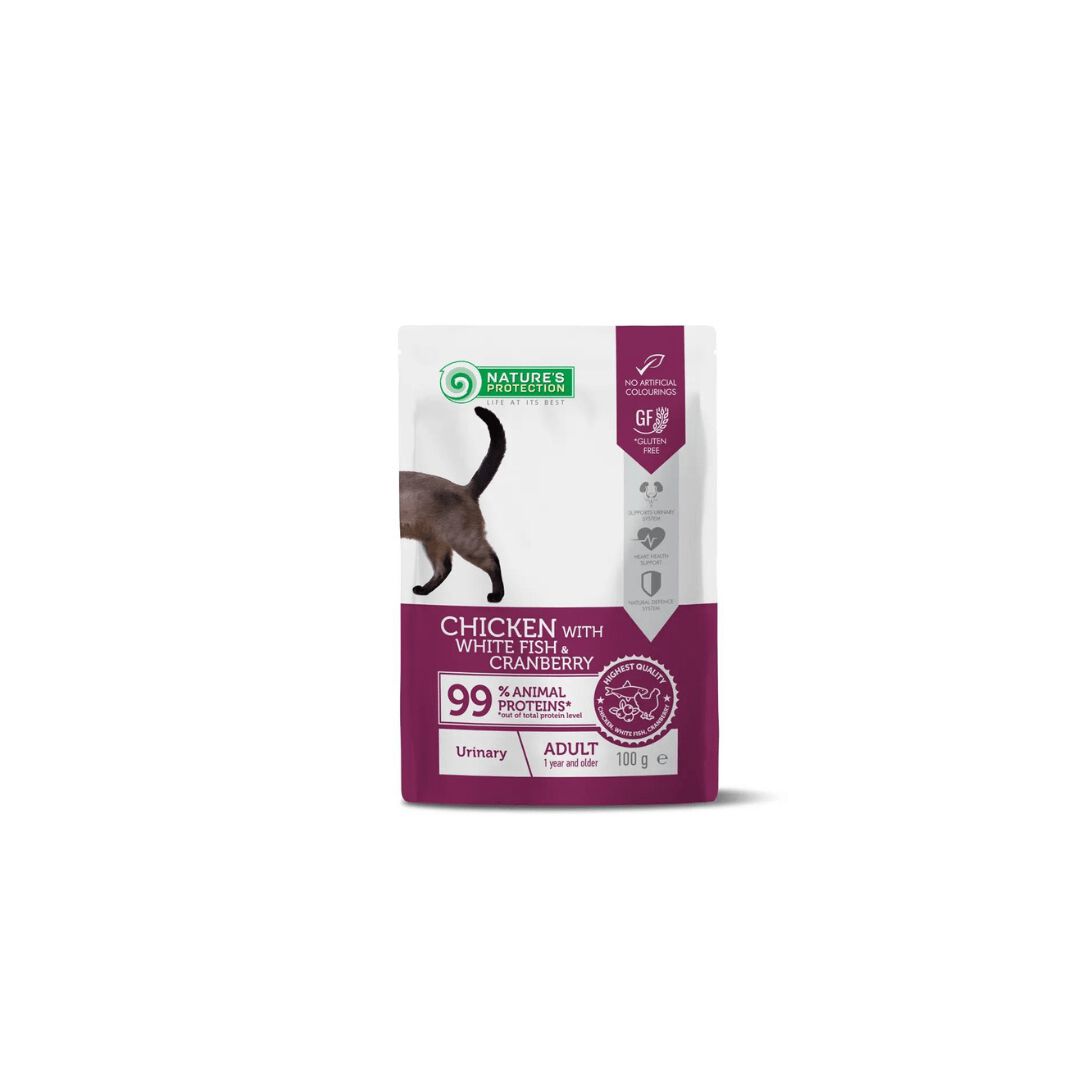 Nature&rsquo;s Protection Pouch Pollo Con Pescado Con Ar&aacute;ndanos Para Gatos Sobre Urinary 100 Gr, , large Imagen numero 1