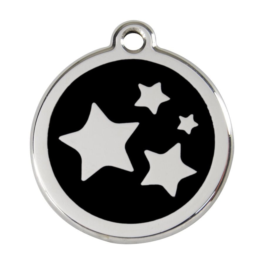 Placa identificativa Acero Inoxidable Esmalte Estrella Negro para perros, , large Imagen numero 1