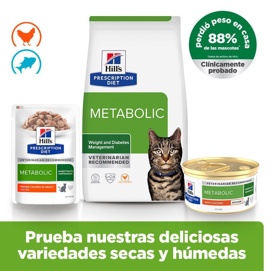 85 g Hill's Prescription Diet Metabolic Mouse de Pollo lata para gatos, , large Imagen numero 4