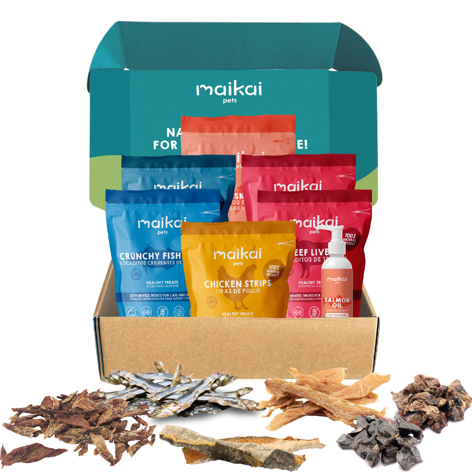 MAIKAI PETS  Pack de Chuches + Aceite de Salmón para perros y gatos thumbnail