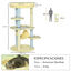 PawHut &Aacute;rbol Rascador para Gatos Mediano 110 cm Torre para Gatos Centro de Actividades para Gatitos con Hamaca Poste de Sisal y Bola Colgante &Oslash;58x110 cm Amarillo y Azul, , large indicador imagen numero 3