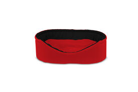 Gauty Cama Oval Tela Impermeable - Rojo y negro para Perros y Gatos  