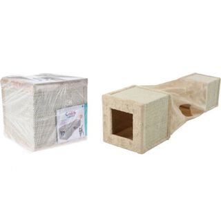 Pets collection túnel rascador beige para gatos