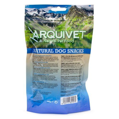 Arquivet snacks natural twist con piel de bacalao enrollado para perros, , large Imagen numero 4