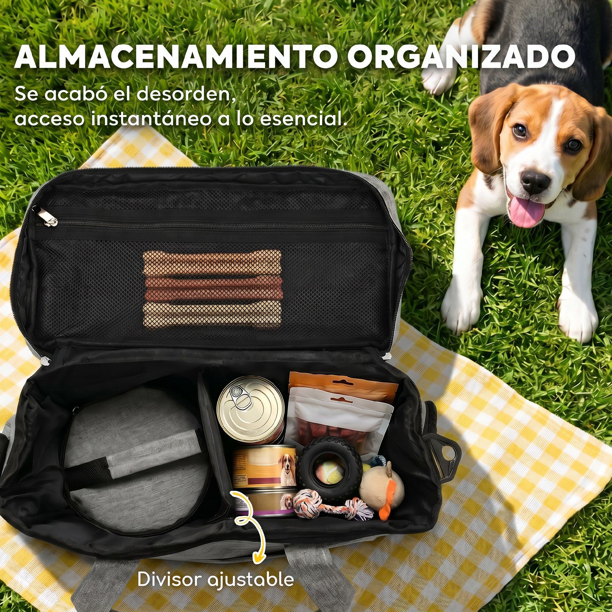 PawHut Bolso de Viaje para Perro Gris Claro, , large Imagen numero 5