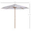 Outsunny Sombrilla Parasol de Jardín Ø300x250 cm con Sistema de Pestillo de Fijación Techo Ventilado y Poste Desmontable de Madera para Terraza Patio Exterior Blanco, , large indicador imagen numero 3