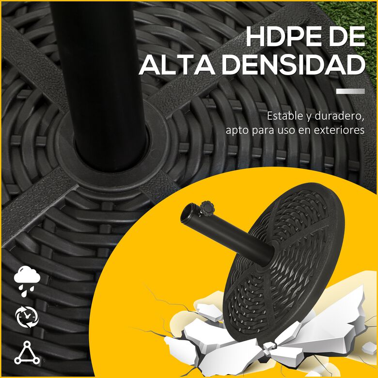 Outsunny Base de Sombrilla Negra Redonda con relleno de cemento thumbnail