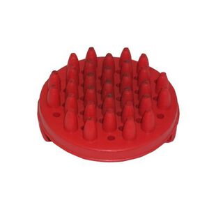 Cepillo de goma para caballo color Rojo