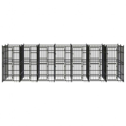 Vidaxl perrera con sistema de seguridad de cerradura negra para perros, , large Imagen numero 9