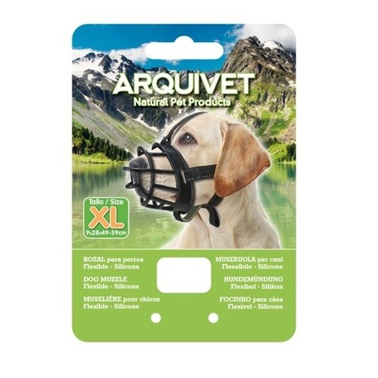 Bozal flexible de silicona para perros color Negro, , large image number null