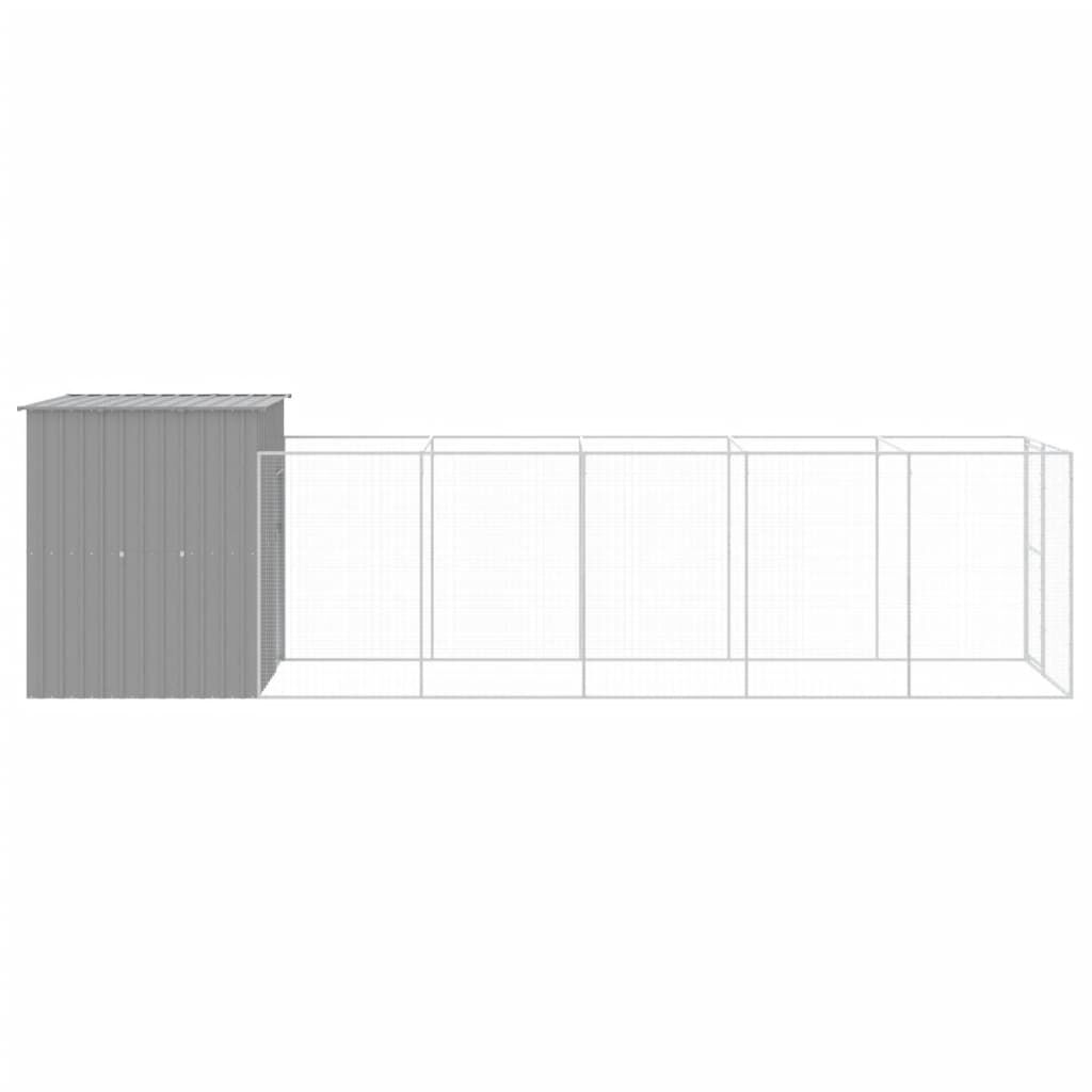 vidaXL Caseta perro corral acero galvanizado gris claro 165x1271x181cm, , large Imagen numero 26