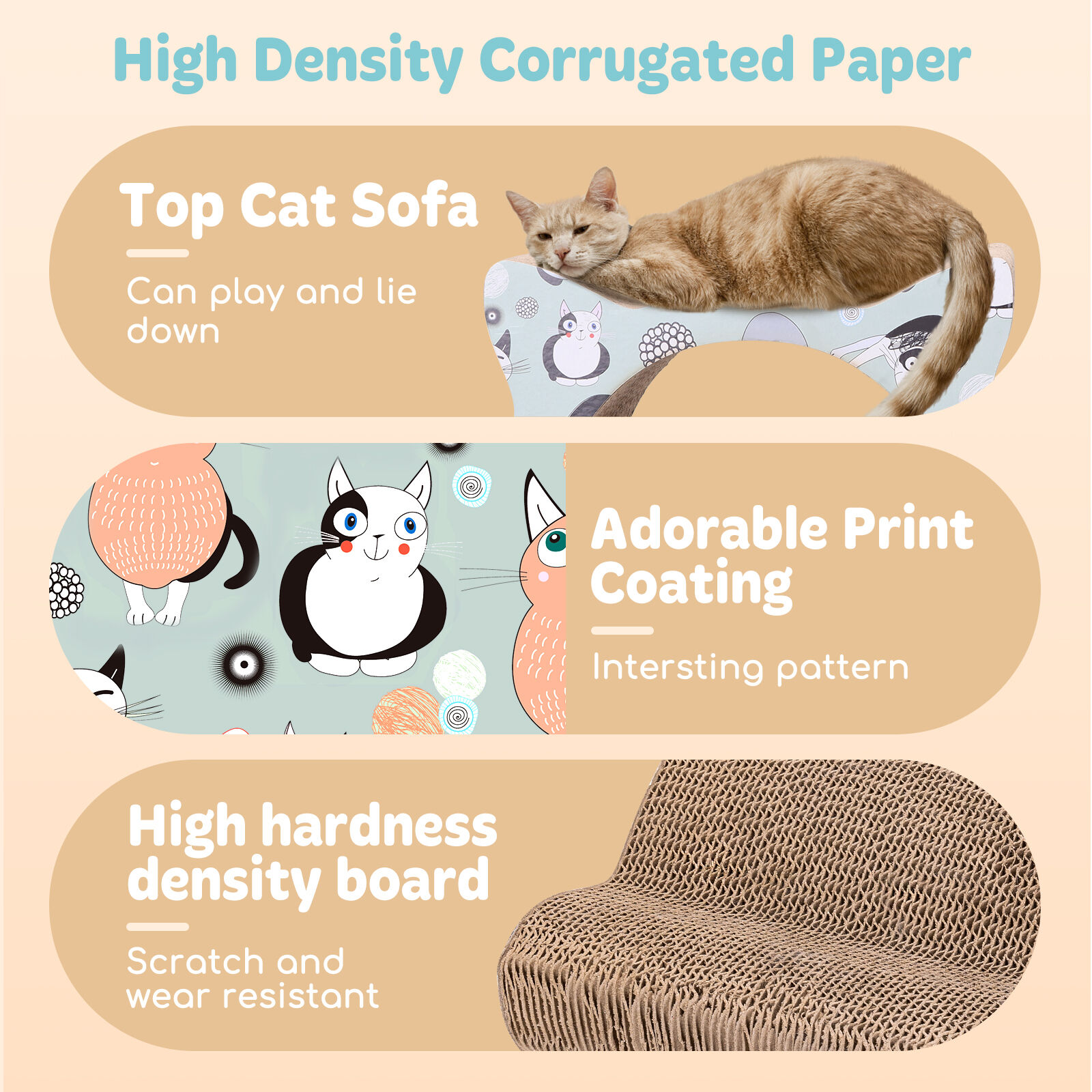 Nobleza &ndash; Poste rascador para Gatos de sisal con Juguete. Peque&ntilde;o, Color Azul. Medidas: 25 * 25 * 35 cm, , large Imagen numero 4