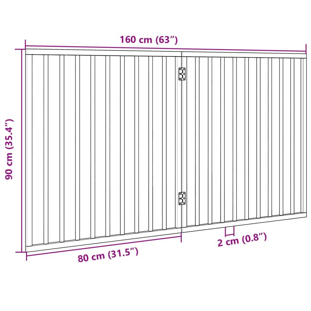 vidaXL Puerta para perros plegable 2 paneles madera &aacute;lamo blanca 160cm, , large Imagen numero 5